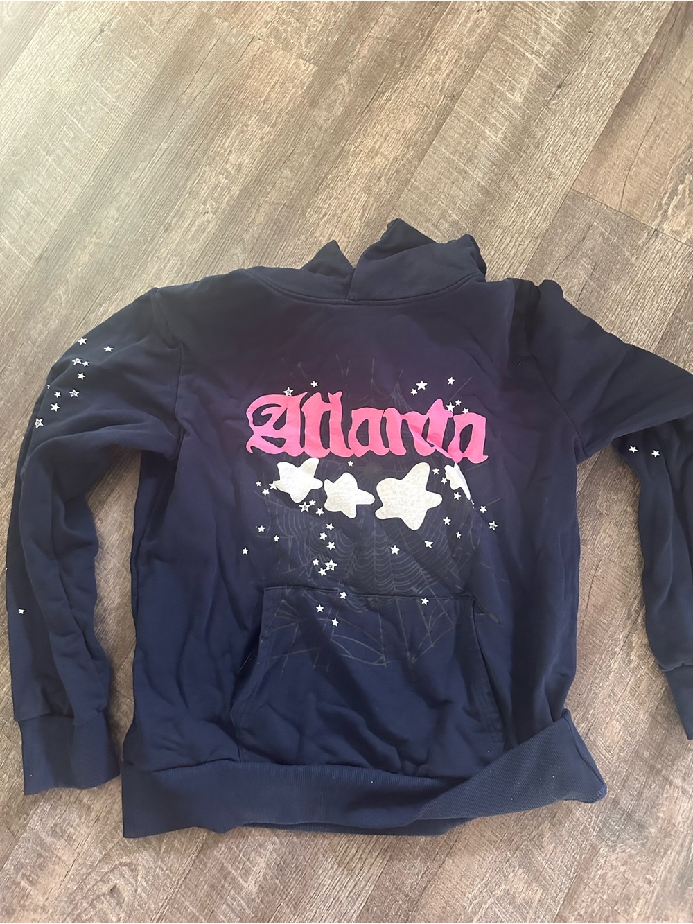 SP5DER WORLDWIDE NAVY BLUE HOODIE